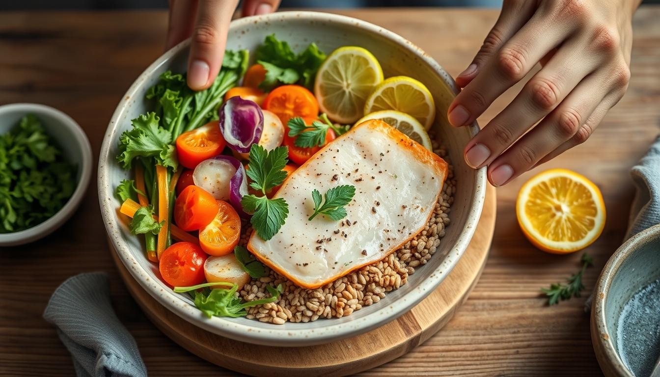 Ingredients prepared for a simple home dinner