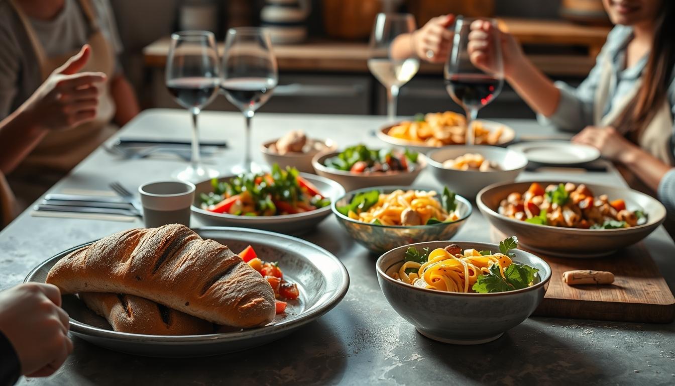 Seasonal meal prepared in a home kitchen